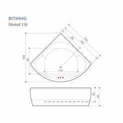 Bubbelbadkar Swebad Båstad -golvshop Försäljningsbutik bastad 150 ritning 3868d3b8 c6a1 469a b476 fbfd5582e5c4