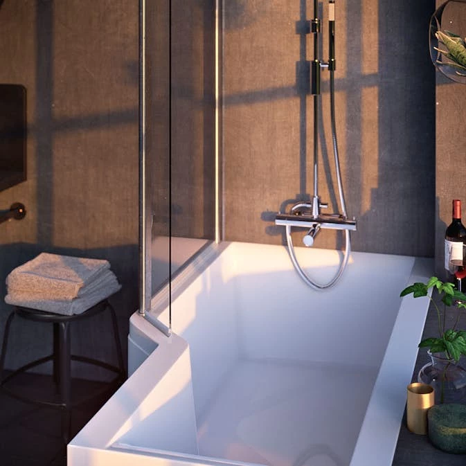 Badkar Nordhem Apelviken Vit Standard Enkel Rygglutning 4 Badkar Nordhem Apelviken Vit Standard Enkel Rygglutning - Bild 2