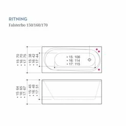 Bubbelbadkar Swebad Falsterbo -golvshop Försäljningsbutik falsterbo 150160170 ritning 8eb155f9 8517 46c4 9002 4d5a3ec00cef
