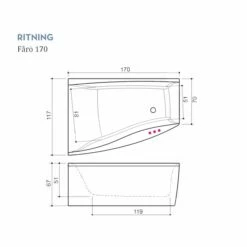 Bubbelbadkar Swebad Fårö -golvshop Försäljningsbutik faro 170 ritning 8de9a849 aaab 431e ac84 3b6852a5d1f4