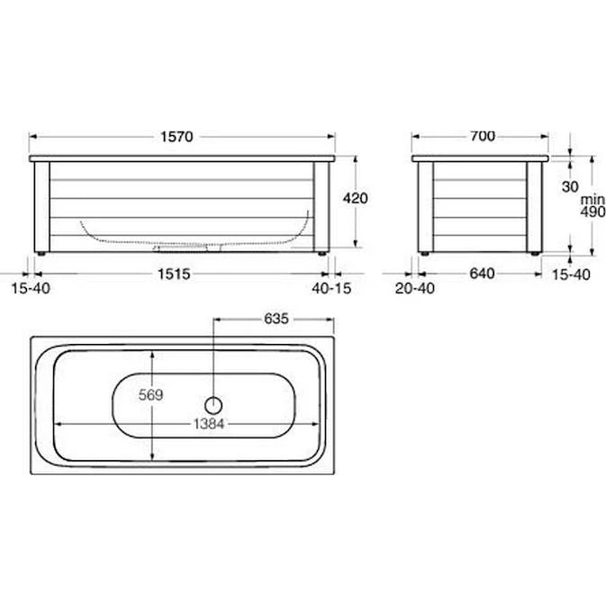 Badkar Gustavsberg 1574 7 Badkar Gustavsberg 1574 - Bild 5