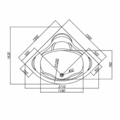 Badkar Comfornette Havanna -golvshop Försäljningsbutik havanna 150x150 ritning 2 b21735ae 3d40 451f 9b9a 241a8099d700