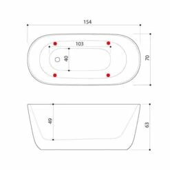 Badkar Neptun Porfyr Hera -golvshop Försäljningsbutik hera ritning 131672ce 2573 4bb8 95d2 23c0074c4ee4