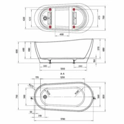 Badkar Neptun Porfyr Simon & Tomas 1700 Mm -golvshop Försäljningsbutik pofrfyr st ritning 7536f240 2d29 4a62 8d0b 260bcd918db9