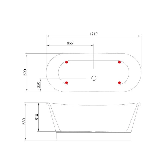 Badkar Neptun Porfyr Marin 5 Badkar Neptun Porfyr Marin - Bild 3