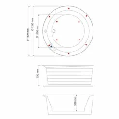 Bubbelbadkar Neptun Safir Komfort -golvshop Försäljningsbutik safir ritning f3ccc28e b1e7 4eb2 8756 c36783dfaa69