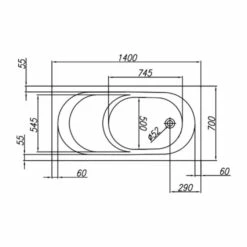 Badkar Comfornette Sydney -golvshop Försäljningsbutik sydney 140x70 ritning 2 9c8603c4 1dee 4283 9f62 e48bcad90059
